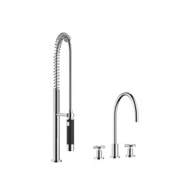 Dornbracht Tara Robinetterie 3 Trous Cuisine + Groupe Douchette 20 815 892 27 789 970 +