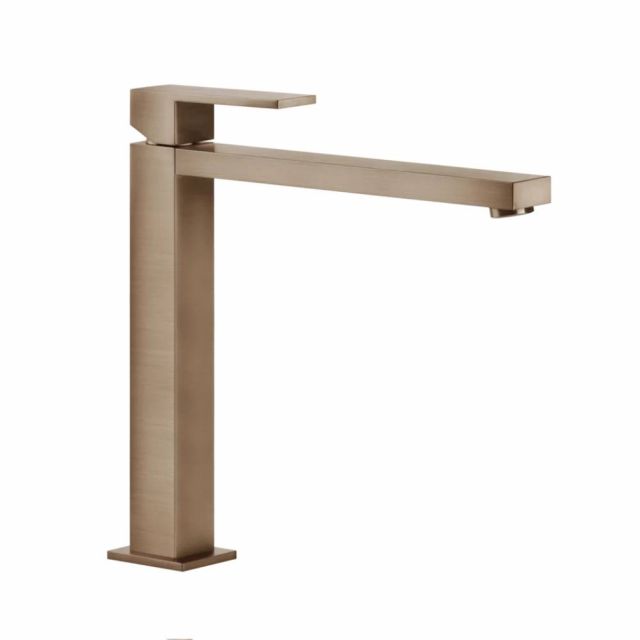 Gessi Rettangolo Miscelatore Monocomando Alto Lavabo 11924-Copper Brushed PVD