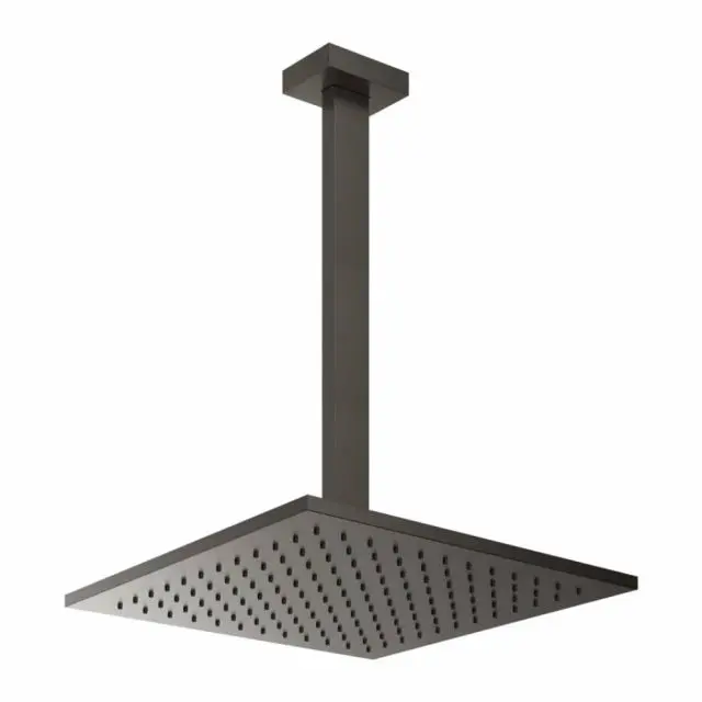 Gessi Rettangolo Shower soffione doccia a soffitto braccio personalizzabile 15199-Black Metal Brushed PVD