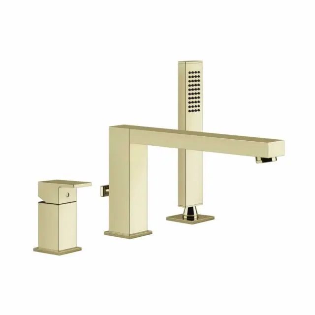 Gessi Rettangolo Gruppo Bordo Vasca 3 Fori 20037-Brass PVD