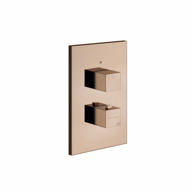 Gessi Rettangolo K miscelatore termostatico + parte ad incasso 20182+09269-Copper PVD