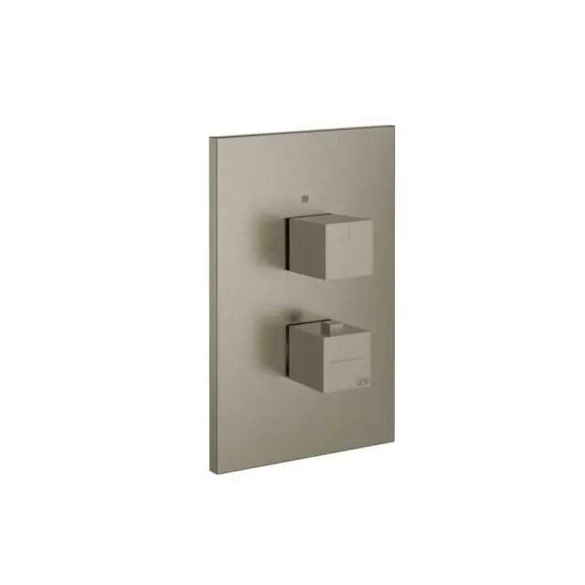 Gessi Rettangolo K miscelatore termostatico + parte ad incasso 20182+09269-Finox Brushed Nickel