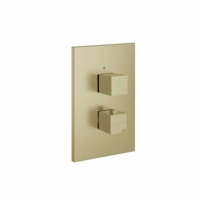 Gessi Rettangolo K miscelatore termostatico + parte ad incasso 20182+09269-Brass Brushed PVD