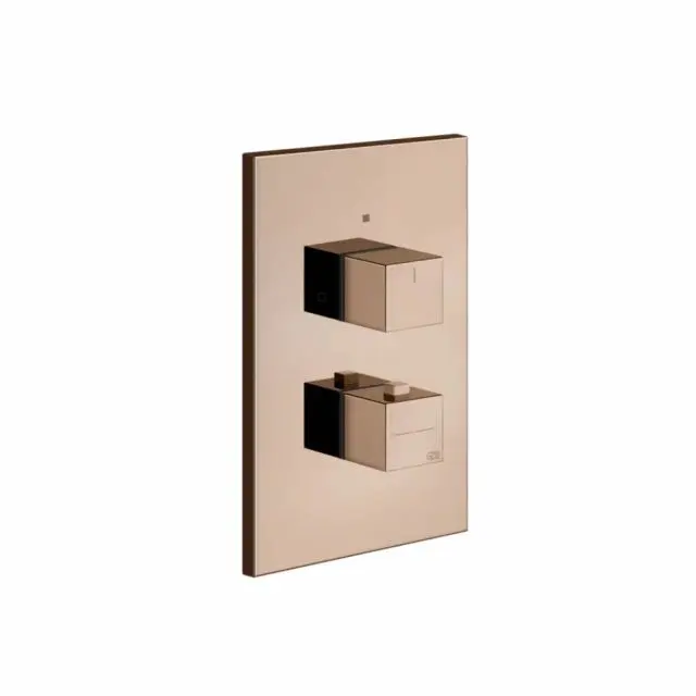 Gessi Rettangolo K Miscelatore Termostatico Doccia + Parte ad Incasso 20184+09269-Copper PVD