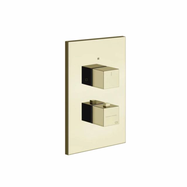 Gessi Rettangolo K Miscelatore Termostatico Doccia + Parte ad Incasso 20184+09269-Brass PVD