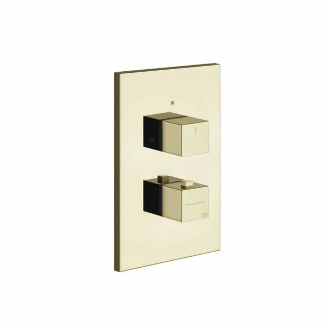 Gessi Rettangolo K Miscelatore Termostatico 3 Vie + Parte ad Incasso 20190+09269-Brass PVD