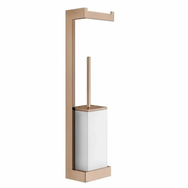 Gessi Rettangolo Porta Rotolo e Porta Scopino a Parete 20867-Copper PVD