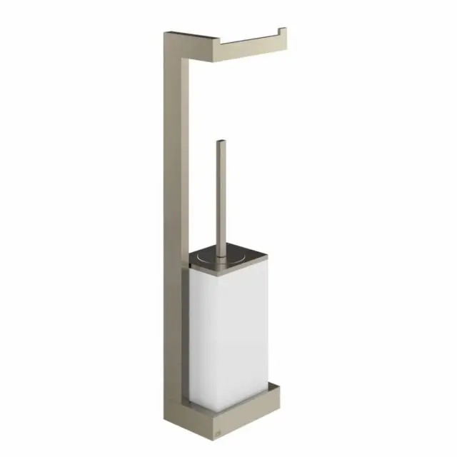 Gessi Rettangolo Porta Rotolo e Porta Scopino a Parete 20867-Finox Brushed Nickel