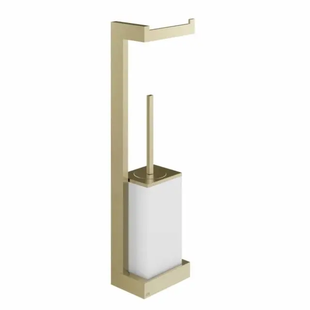 Gessi Rettangolo Porta Rotolo e Porta Scopino a Parete 20867-Brass Brushed PVD
