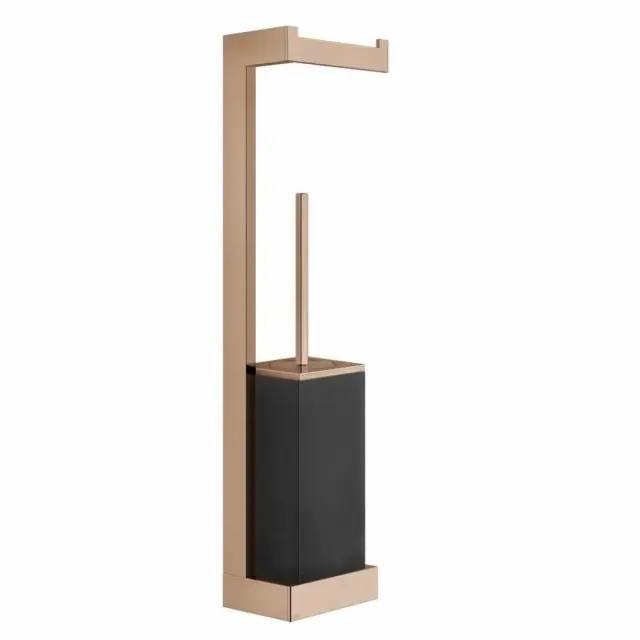 Gessi Rettangolo Porta Rotolo e Porta Scopino a Parete 20868-Copper PVD