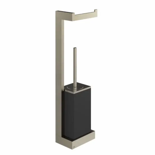 Gessi Rettangolo Porta Rotolo e Porta Scopino a Parete 20868-Finox Brushed Nickel