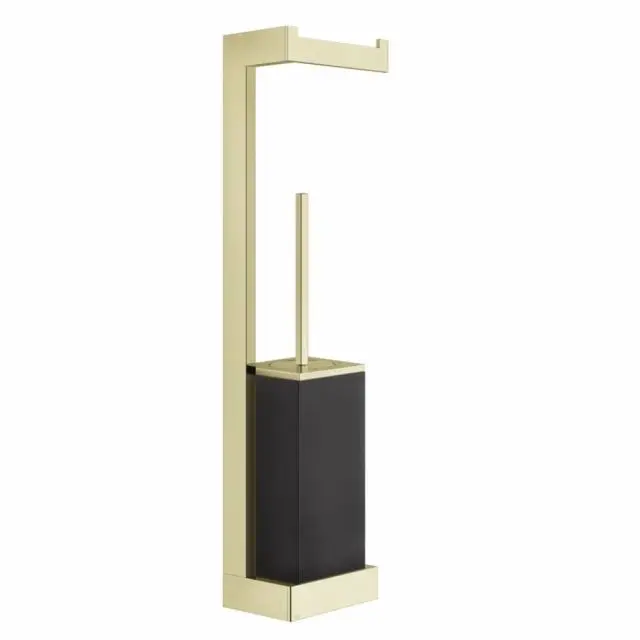 Gessi Rettangolo Porta Rotolo e Porta Scopino a Parete 20868-Brass PVD