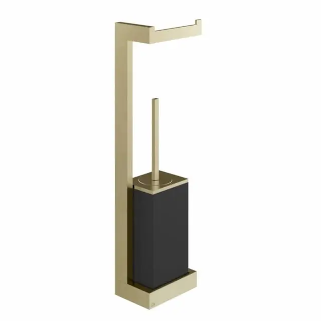 Gessi Rettangolo Porta Rotolo e Porta Scopino a Parete 20868-Brass Brushed PVD