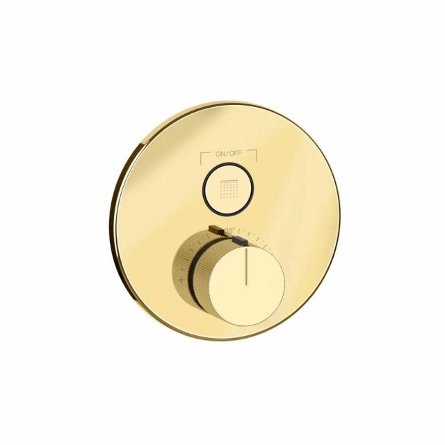 Gessi Hi-Fi Comfort Miscelatore termostatico doccia 38711+38266-Gold PVD