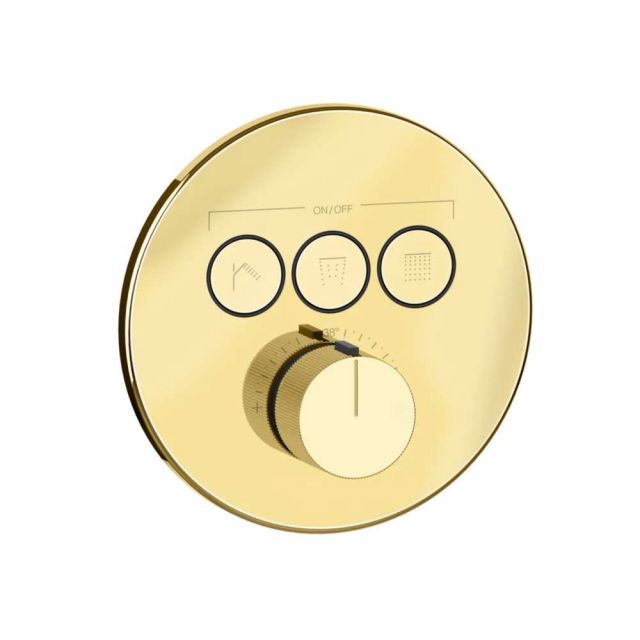 Gessi Hi-Fi Comfort Miscelatore doccia termostatico 38716+38268-Gold PVD