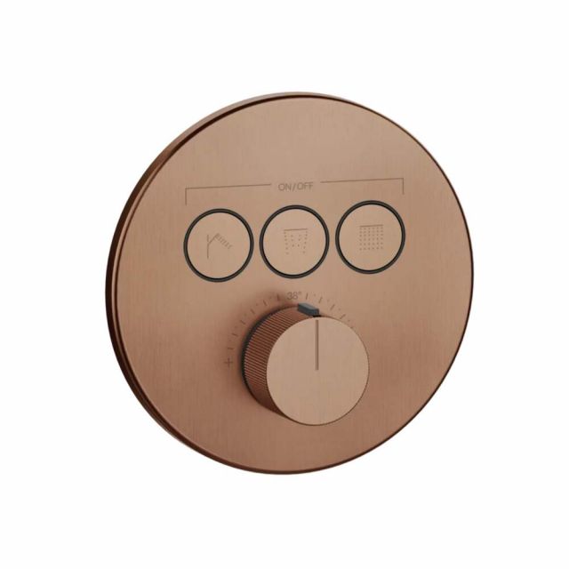 Gessi Hi-Fi Comfort Miscelatore doccia termostatico 38716+38268-Copper Brushed PVD