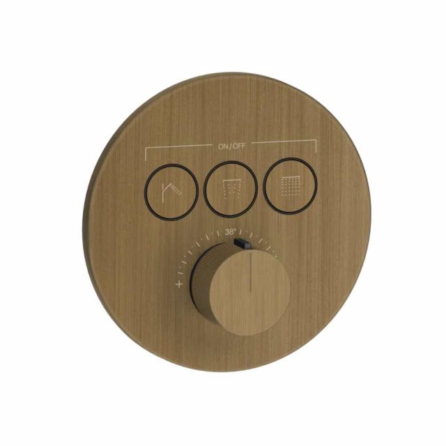 Gessi Hi-Fi Comfort Miscelatore doccia termostatico 38716+38268-Antique Brass