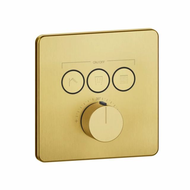 Gessi HI-FI Comfort Miscelatore doccia termostatico 38719+38268-Gold Brushed PVD