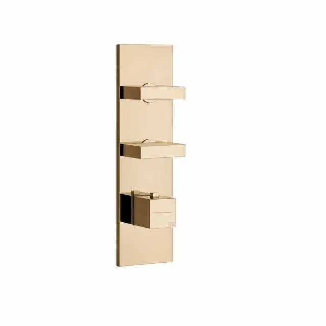 Gessi Rettangolo Miscelatore Termostatico a Parete 43024+43103-Warm Bronze PVD