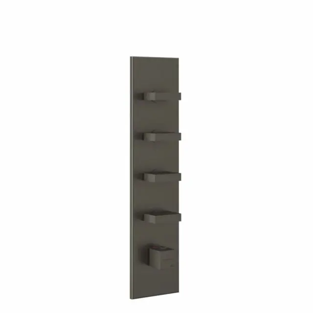 Gessi Rettangolo Shower Miscelatore Termostatico + Parte ad Incasso 43028+43107-Black Metal Brushed PVD