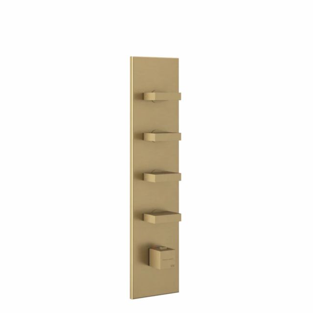 Gessi Rettangolo Shower Miscelatore Termostatico + Parte ad Incasso 43028+43107-Warm Bronze Brushed PVD