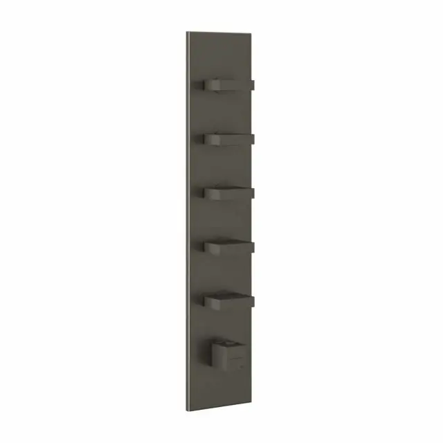 Gessi Rettangolo Shower miscelatore termostatico + parte ad incasso 43030+43109-Black Metal Brushed PVD