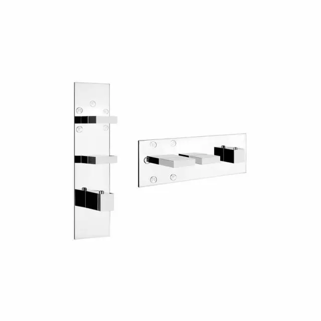 Gessi Rettangolo Shower Miscelatore Termostatico + Parte ad Incasso 43032+43111-Cromo