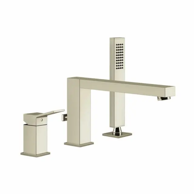 Gessi Rettangolo K gruppo bordo vasca tre fori 53037-Nickel PVD
