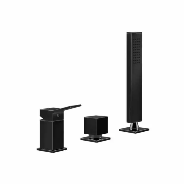 Gessi Rettangolo K gruppo bordo vasca tre fori 53043-Black Metal PVD