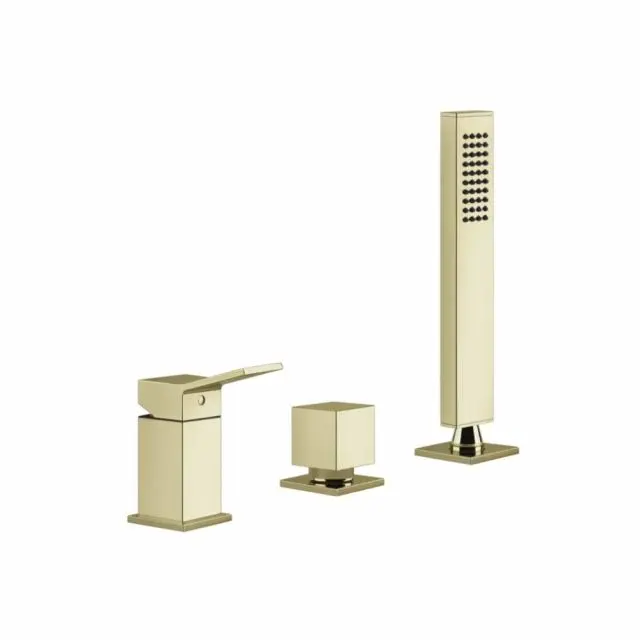 Gessi Rettangolo K gruppo bordo vasca tre fori 53043-Brass PVD