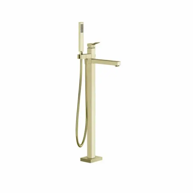 Gessi Rettangolo K Gruppo Vasca Freestanding 53129+46189-Brass PVD