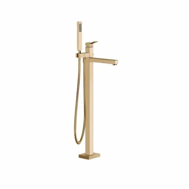 Gessi Rettangolo K Gruppo Vasca Freestanding 53129+46189-Warm Bronze PVD