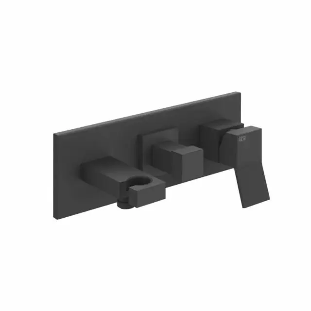 Gessi Rettangolo K miscelatore monocomando 2 vie + parte ad incasso 53140+44639-Matte Black