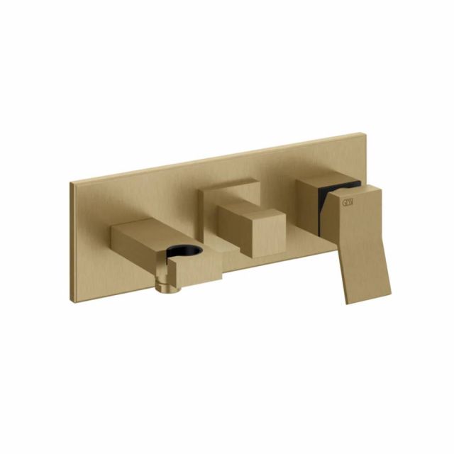 Gessi Rettangolo K miscelatore monocomando 2 vie + parte ad incasso 53141+44639-Warm Bronze Brushed PVD