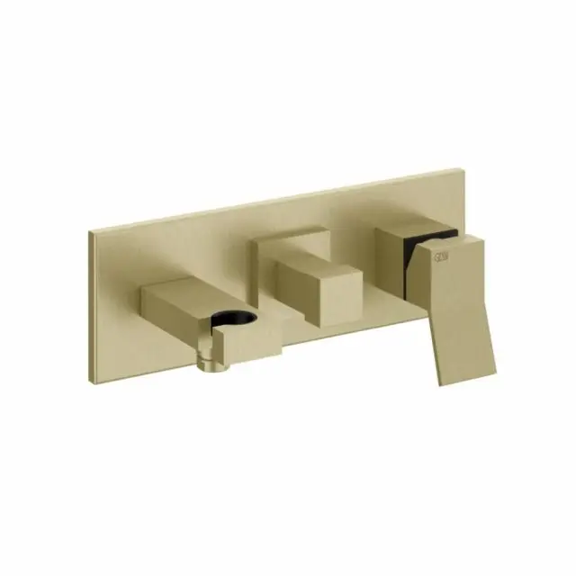 Gessi Rettangolo K miscelatore monocomando 2 vie + parte ad incasso 53141+44639-Brass Brushed PVD