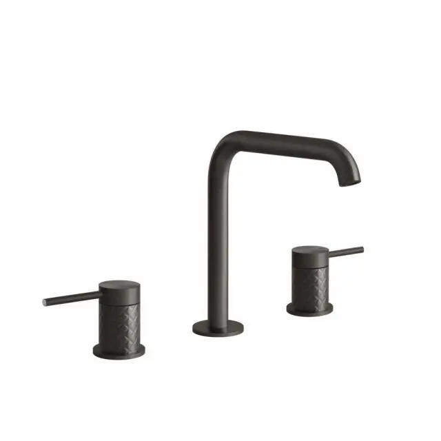 Gessi 316 Intreccio Gruppo Lavabo Tre Fori 54112-Black Metal Brushed PVD