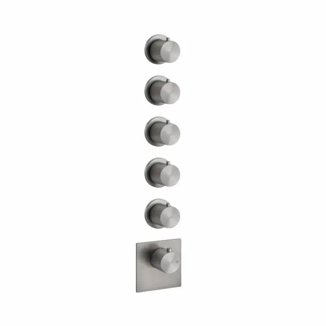 Gessi 316 Bath-Shower Miscelatore Termostatico Doccia 54510+43109-Steel Brushed