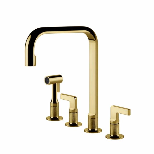Gessi Inciso Cucina Miscelatore quattro fori lavello 58703-Gold PVD