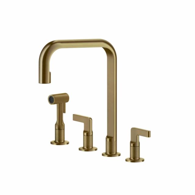 Gessi Inciso Cucina Miscelatore quattro fori lavello 58703-Warm Bronze Brushed PVD