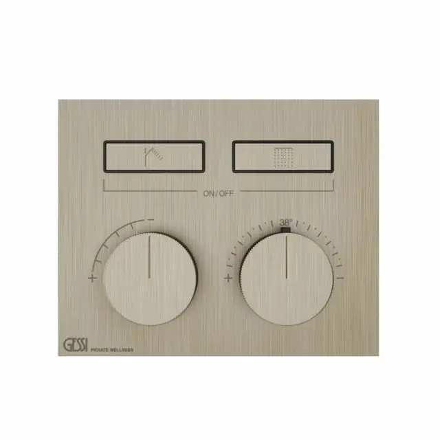Gessi Hi-Fi Compact Miscelatore Termostatico + Parte ad Incasso 63004+63001-Finox Brushed Nickel