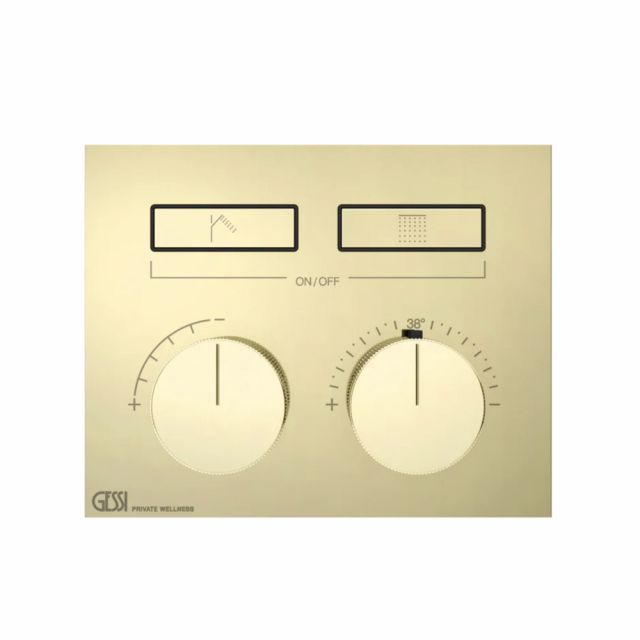 Gessi Hi-Fi Compact Miscelatore Termostatico + Parte ad Incasso 63004+63001-Brass PVD
