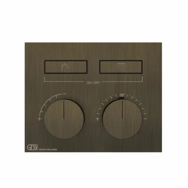 Gessi Hi-Fi Compact Miscelatore Termostatico + Parte ad Incasso 63004+63001-Antique Brass