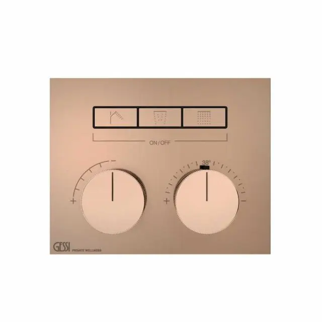 Gessi Hi-Fi Compact Miscelatore Termostatico + Parte ad Incasso 63006+63001-Copper PVD