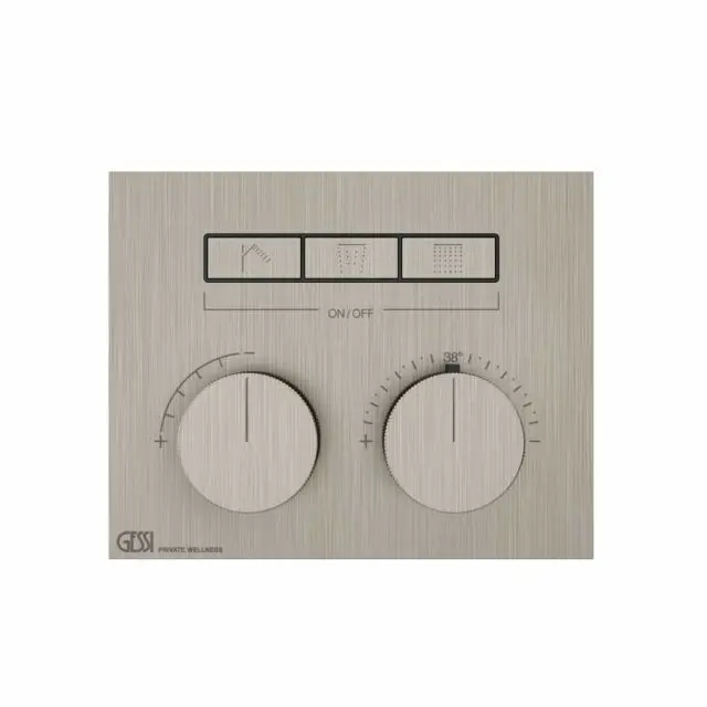 Gessi Hi-Fi Compact Miscelatore Termostatico + Parte ad Incasso 63006+63001-Finox Brushed Nickel