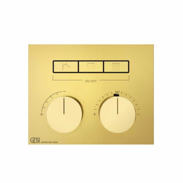 Gessi Hi-Fi Compact Miscelatore Termostatico + Parte ad Incasso 63006+63001-Gold PVD