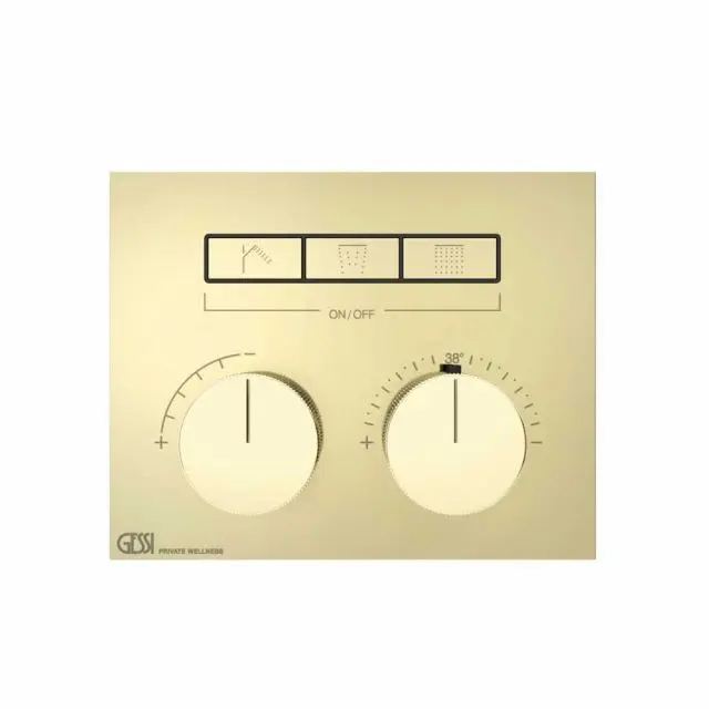 Gessi Hi-Fi Compact Miscelatore Termostatico + Parte ad Incasso 63006+63001-Brass PVD