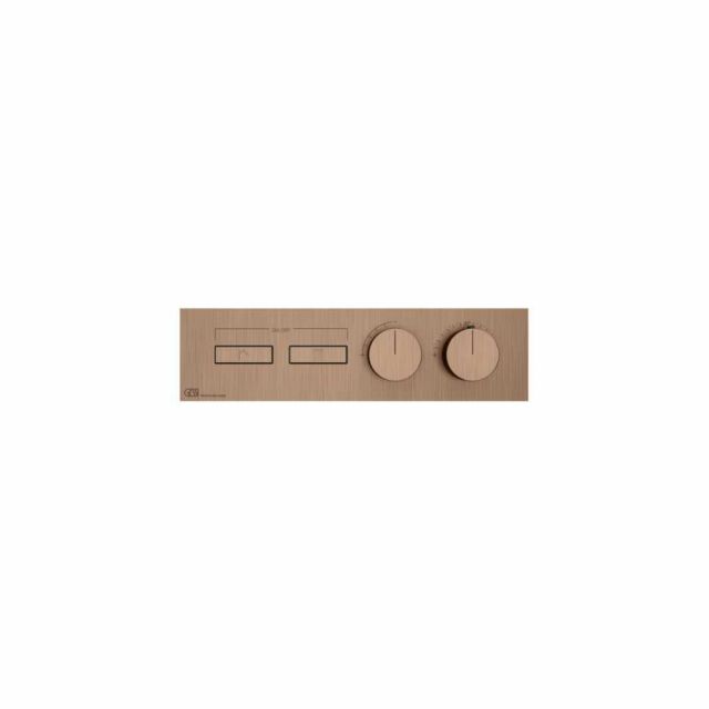 Gessi Hi-Fi Linear Miscelatore Termostatico + Parte ad Incasso 63012+63011-Copper Brushed PVD