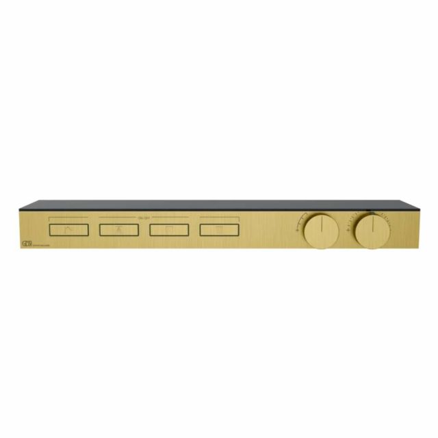 Gessi Hi-Fi Shelf Miscelatore Termostatico + Parte ad Incasso 63026+63025-Gold Brushed PVD