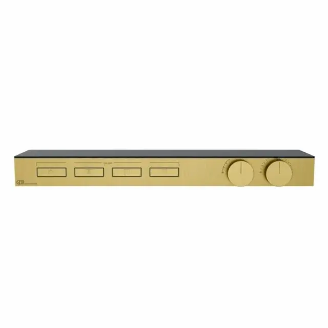 Gessi Hi-Fi Shelf Miscelatore Termostatico + Parte ad Incasso 63026+63025-Gold Brushed PVD