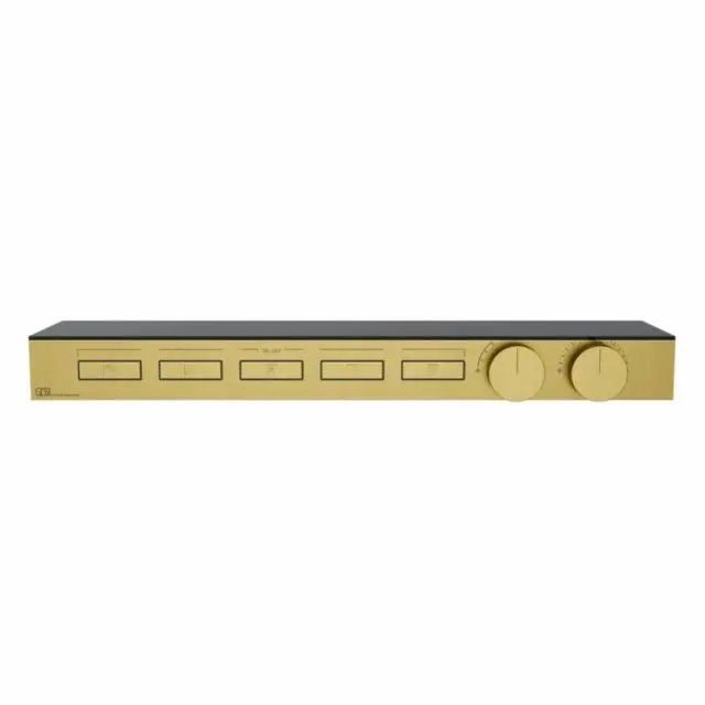 Gessi Hi-Fi Shelf Miscelatore Termostatico + Parte ad Incasso 63028+63027-Gold Brushed PVD